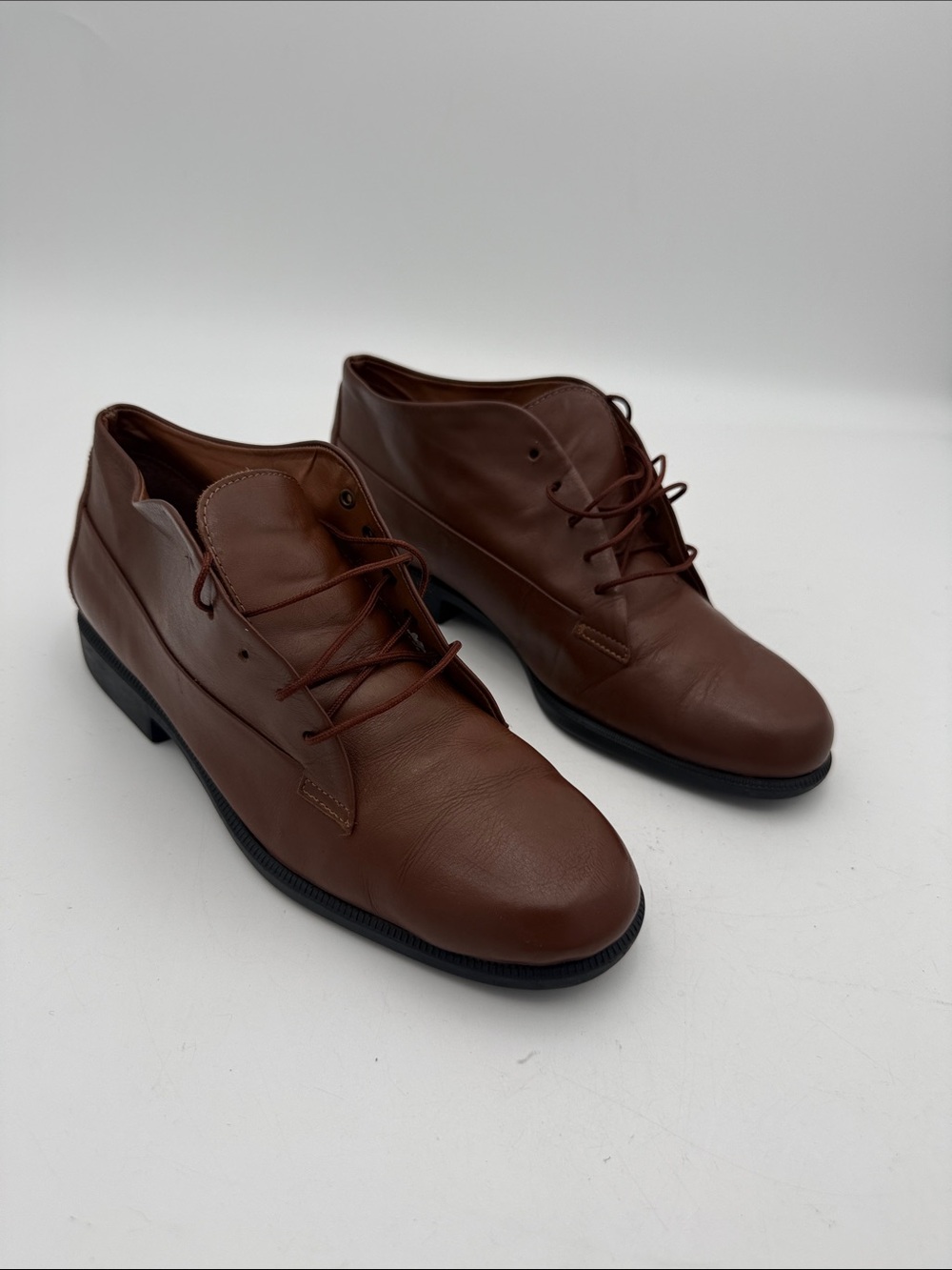 Vintage Easy Spirit Brown Leather Chukka Boots women 7.5B Y2K casual gothic